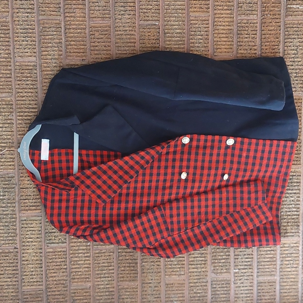 Brand New, Never worn flannel 2 tone blazer, sz Lrg